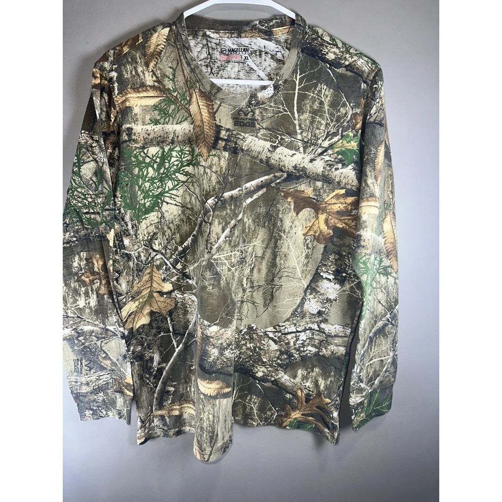 Magellan Womens Shirt Size XL Hunt Gear Realtree Camo Long Sleeve Round Neck